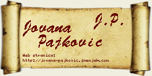 Jovana Pajković vizit kartica